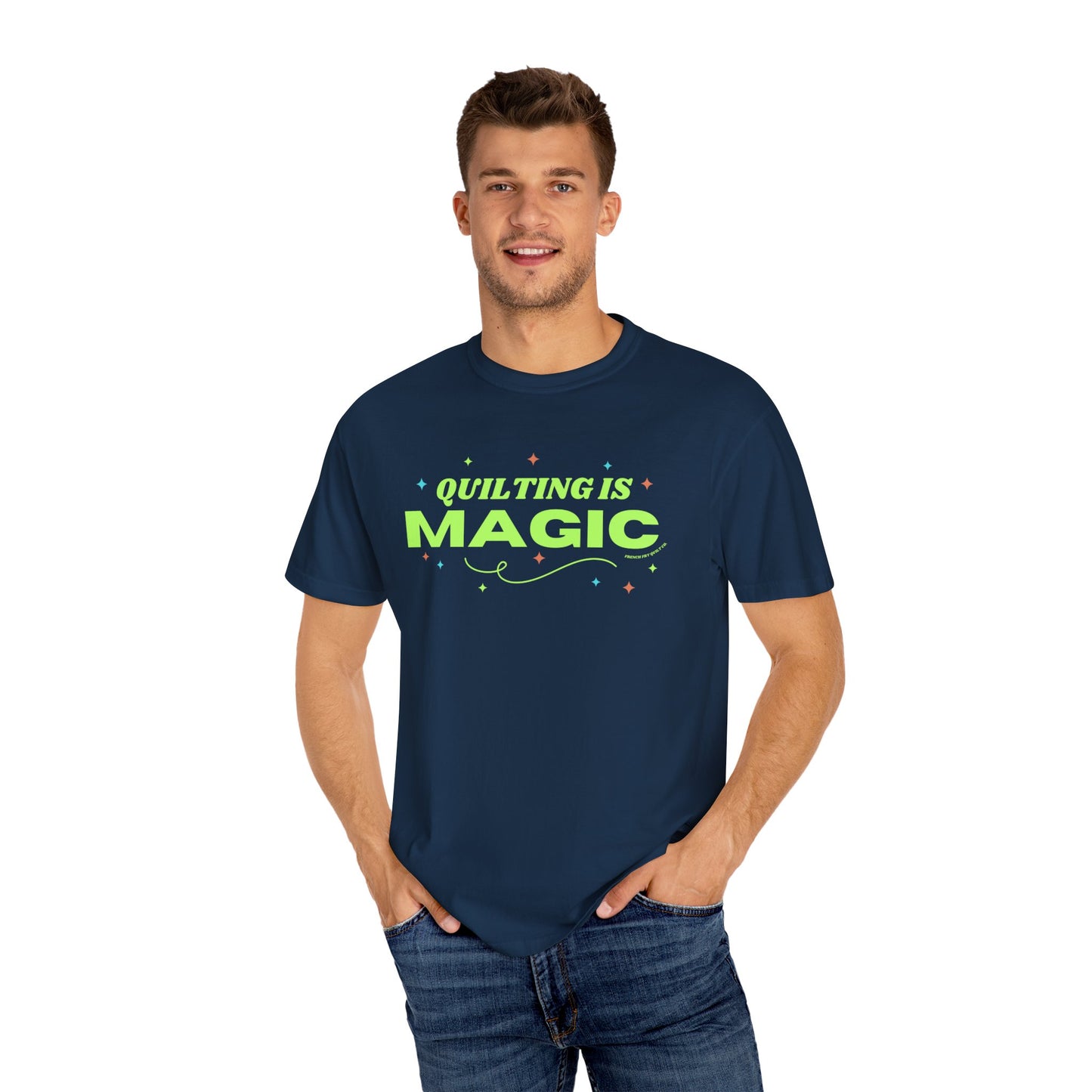 "Quilting Is Magic" Unisex Garment-Dyed T-shirt