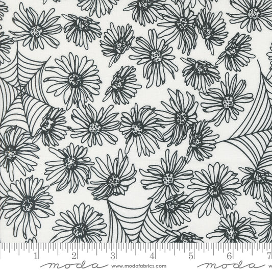 Noir || Whispering Webs Ghost || Cotton Quilting Fabric