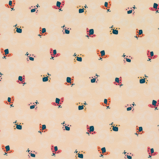 Tiny and Wild || Ladybug Acrobatics || Organic Cotton Quilting Fabric || Half Yard