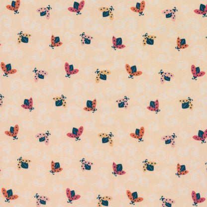 Tiny and Wild || Ladybug Acrobatics || Organic Cotton Quilting Fabric || Half Yard