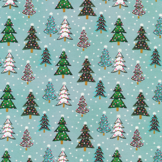 Winter Wonderland|| Festive Forest || Organic Cotton Quilting Fabric || Half Yard