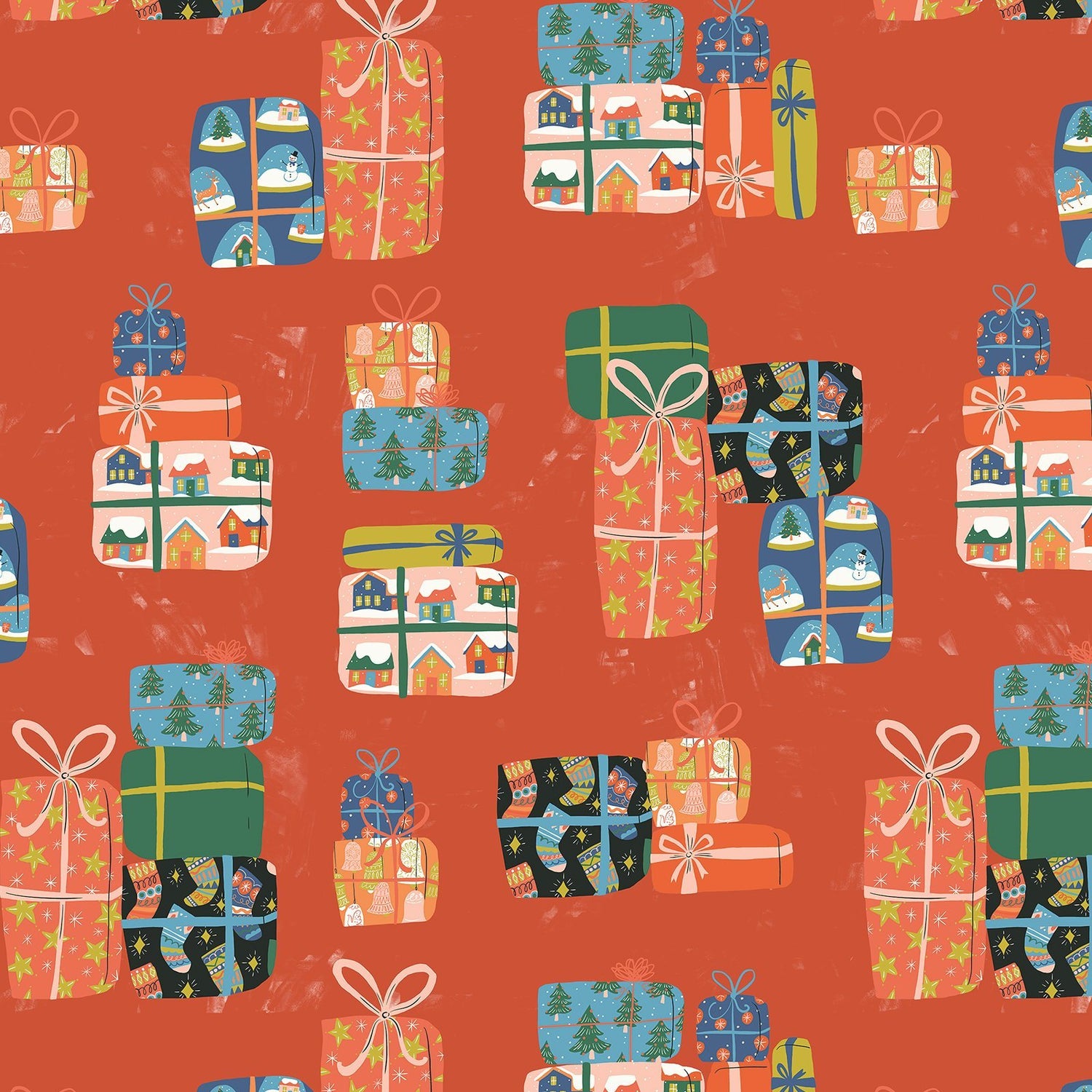 Clearance! Tinsel Time || Christmas Surprises || Organic Cotton Quilting Fabric BTY