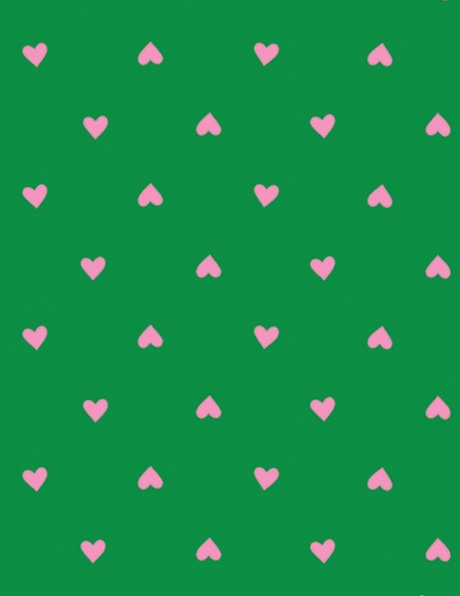 PREORDER TRINKETRY || Hearts Deep Verdant and Neon || Cotton Quilting Fabric