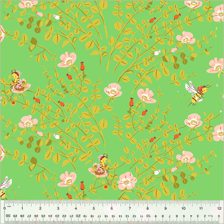 Heather Ross Studio Edit || Nanny Bee Green || Cotton Quilting Fabric