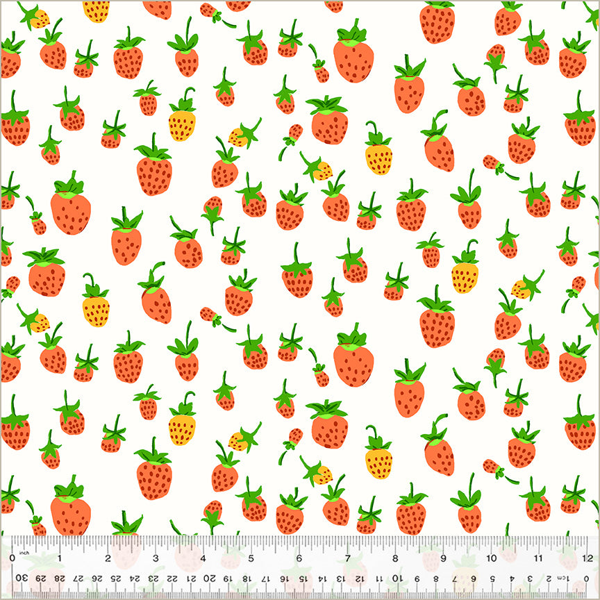 Heather Ross Studio Edit || Strawberries White || Cotton Quilting Fabric