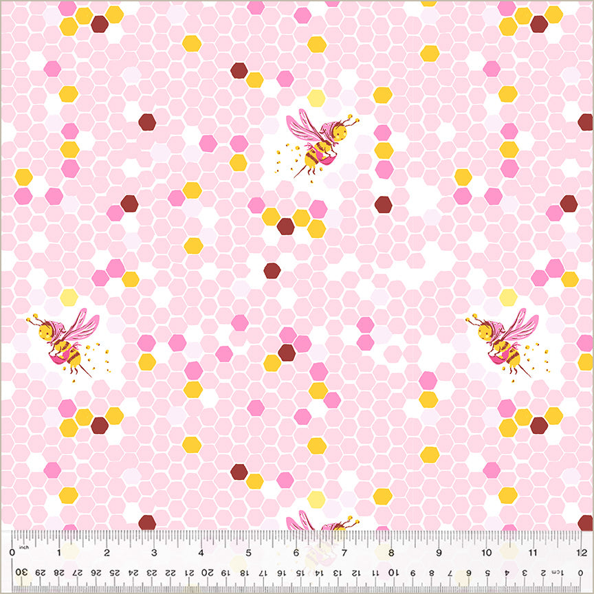 Heather Ross Studio Edit || Hex Bee Pink || Cotton Quilting Fabric
