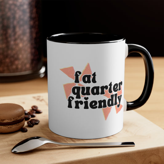 Fat Quarter Friendly Accent Coffee Mug, 11oz