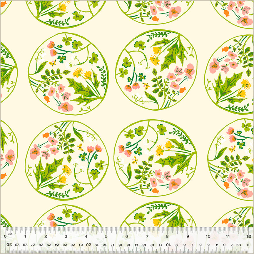 Heather Ross Studio Edit || Floral Wreaths Cream || Cotton Quilting Fabric