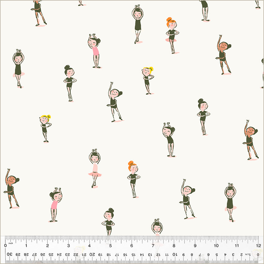 Heather Ross Studio Edit || Ballerinas Cream || Cotton Quilting Fabric