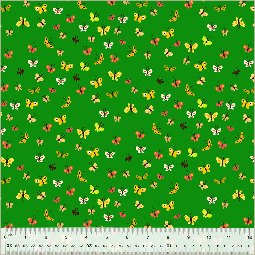 Heather Ross Studio Edit || Butterflies Green || Cotton Quilting Fabric