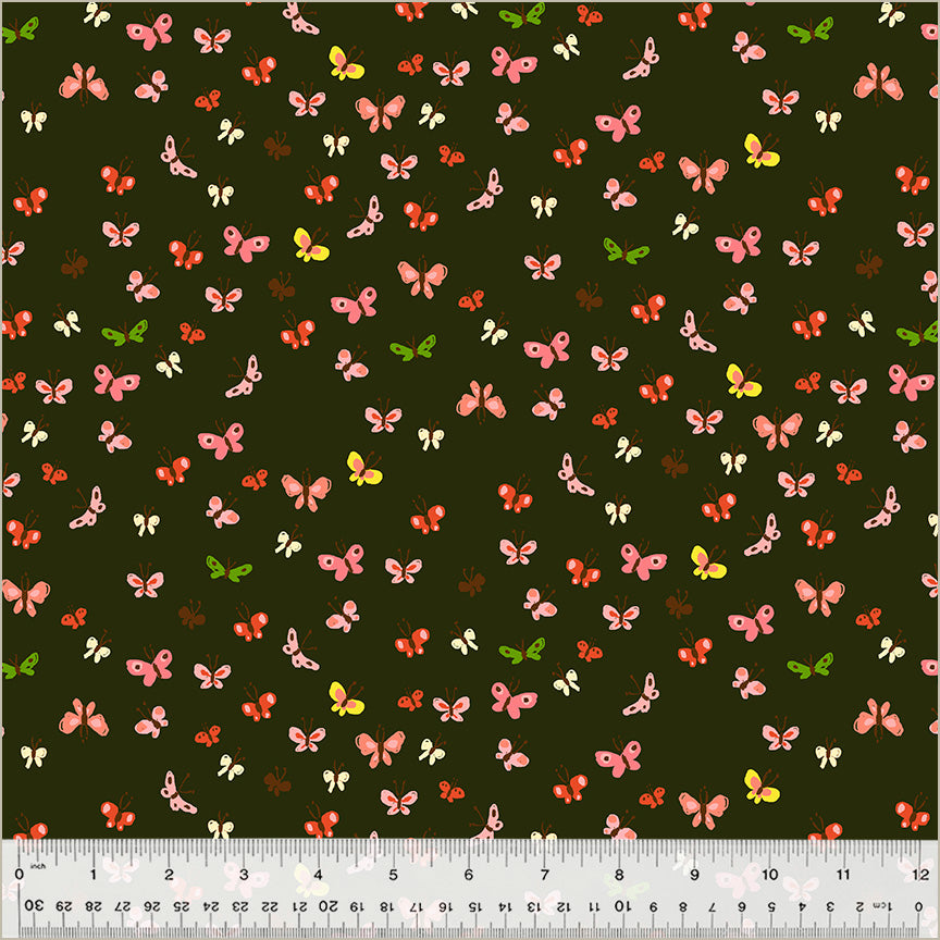 Heather Ross Studio Edit || Butterflies Mud || Cotton Quilting Fabric