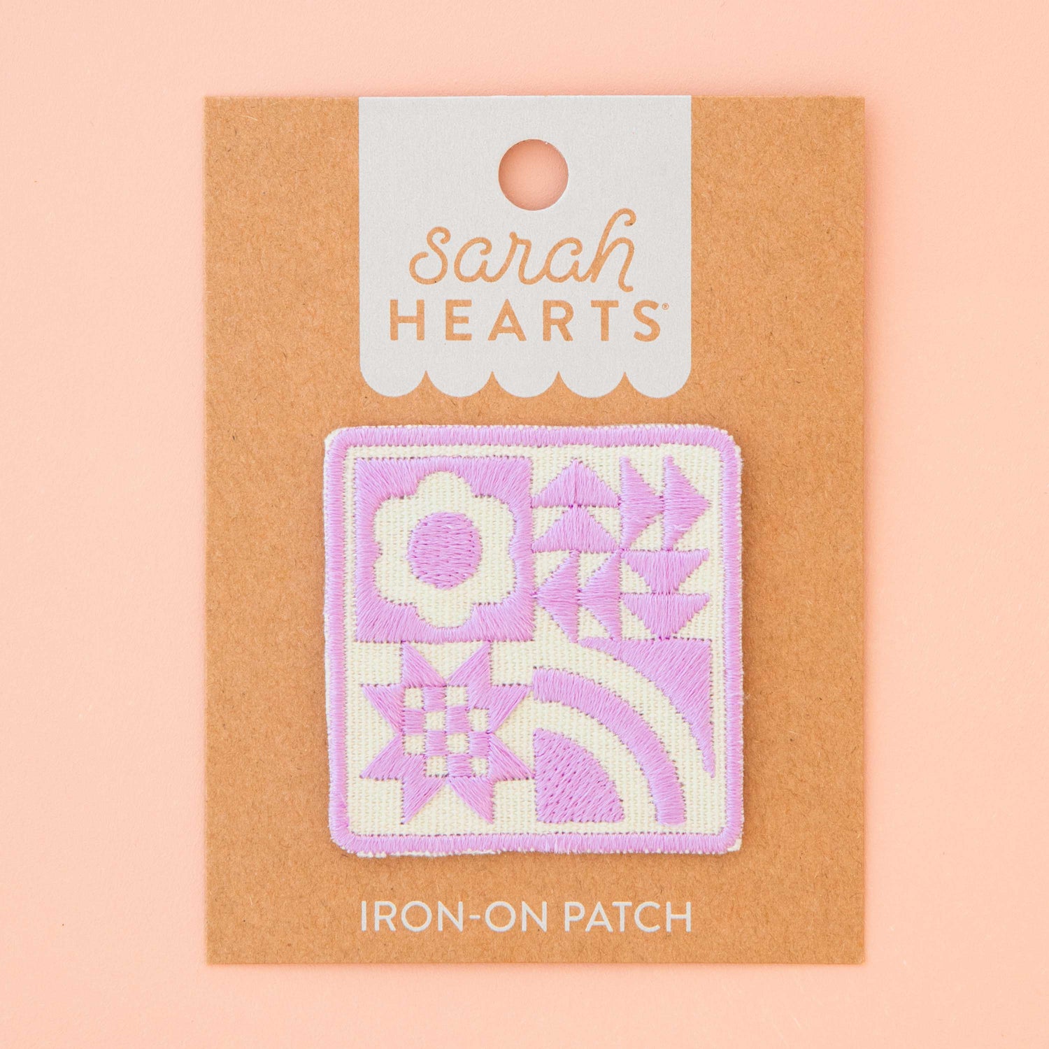Lavender Quilt Block Iron-On Patch