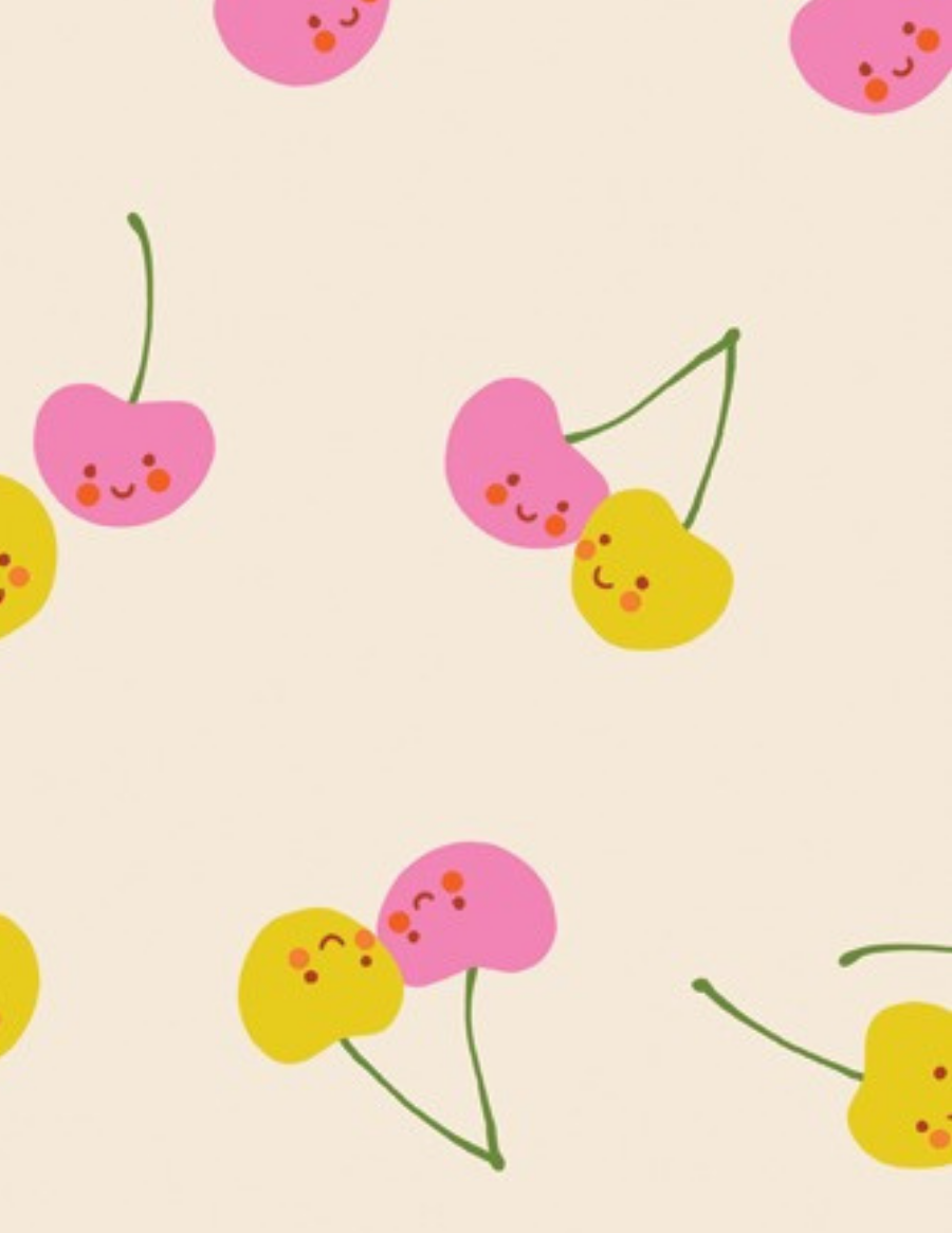 PREORDER TRINKETRY || Cherry Friends Natural || Cotton Quilting Fabric