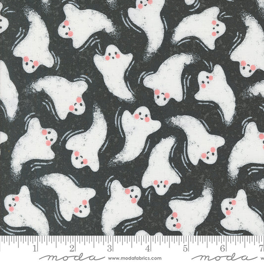 Hey Boo || Midnight Friendly Ghost || Cotton Quilting Fabric