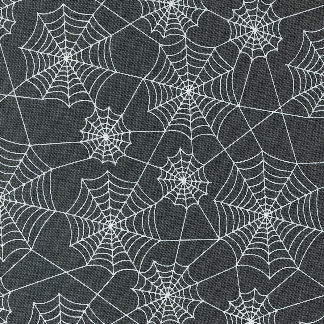 Hey Boo || Midnight Webs || Cotton Quilting Fabric HALF YARD