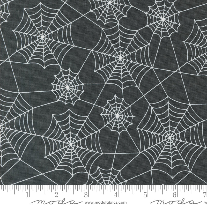 Hey Boo || Midnight Webs || Cotton Quilting Fabric HALF YARD