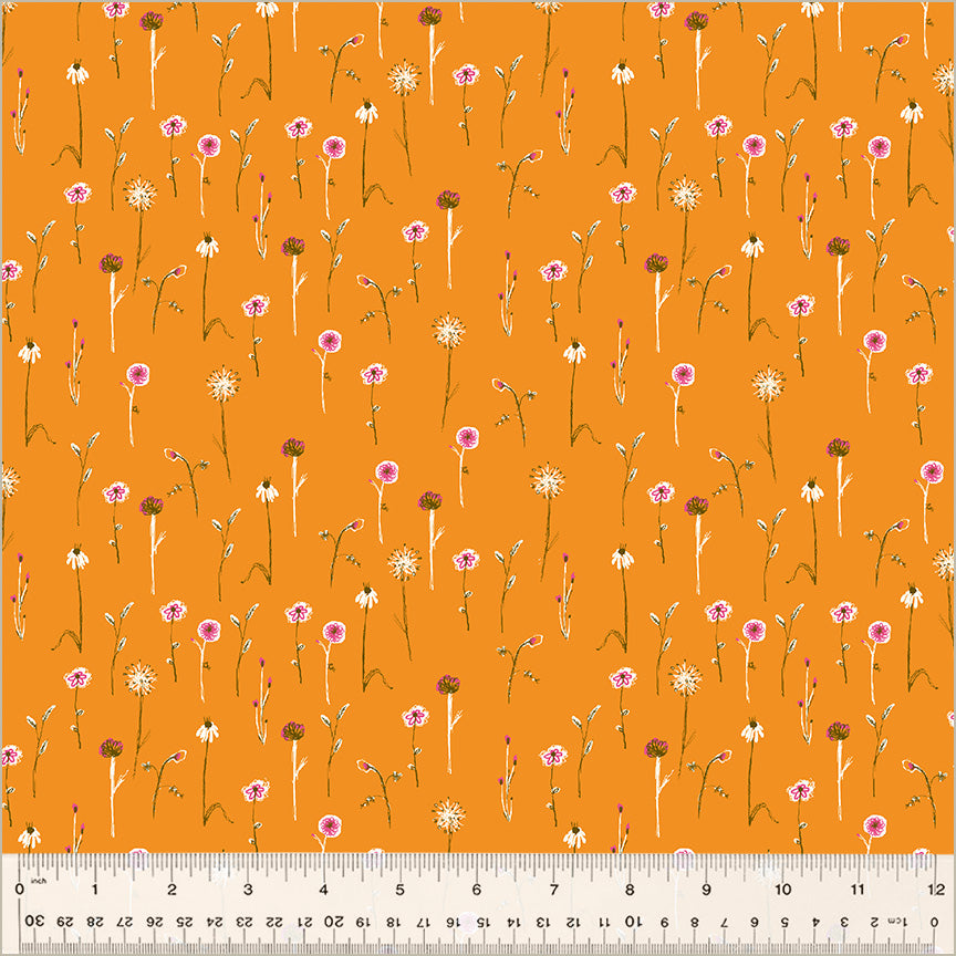 Heather Ross Studio Edit || Wildflowers Orange || Cotton Quilting Fabric