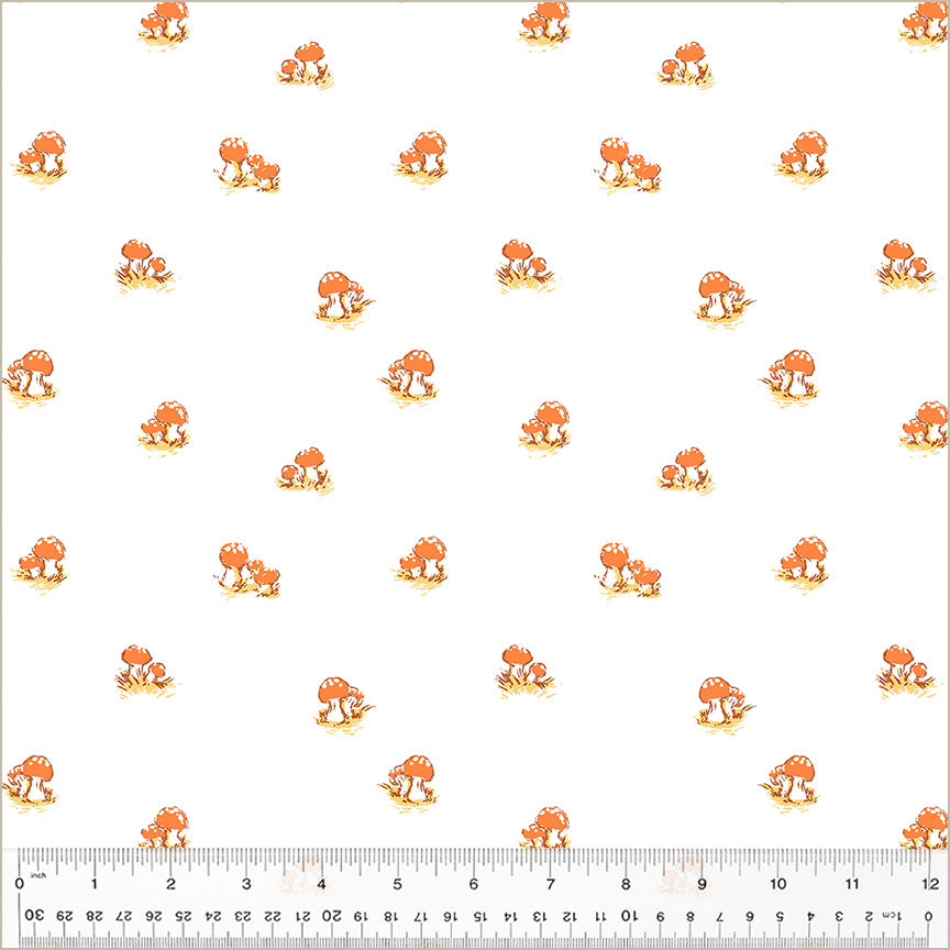 Heather Ross Studio Edit || Mushrooms White || Cotton Quilting Fabric