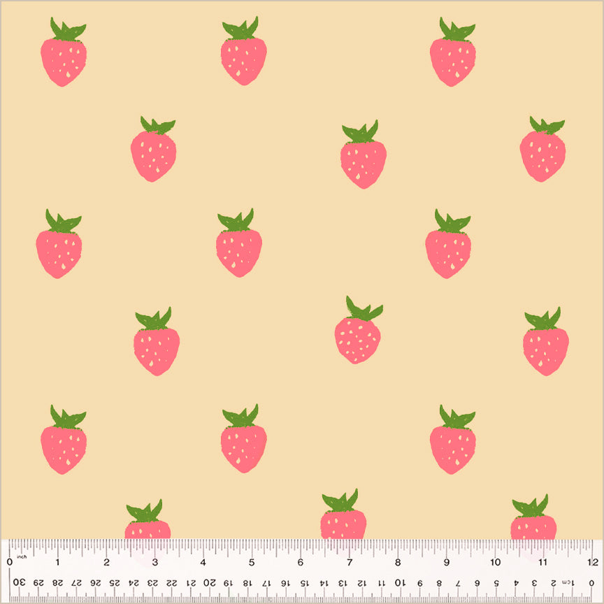 108" Meadows Berry Ecru || Cotton Quilting Fabric || Half Yard
