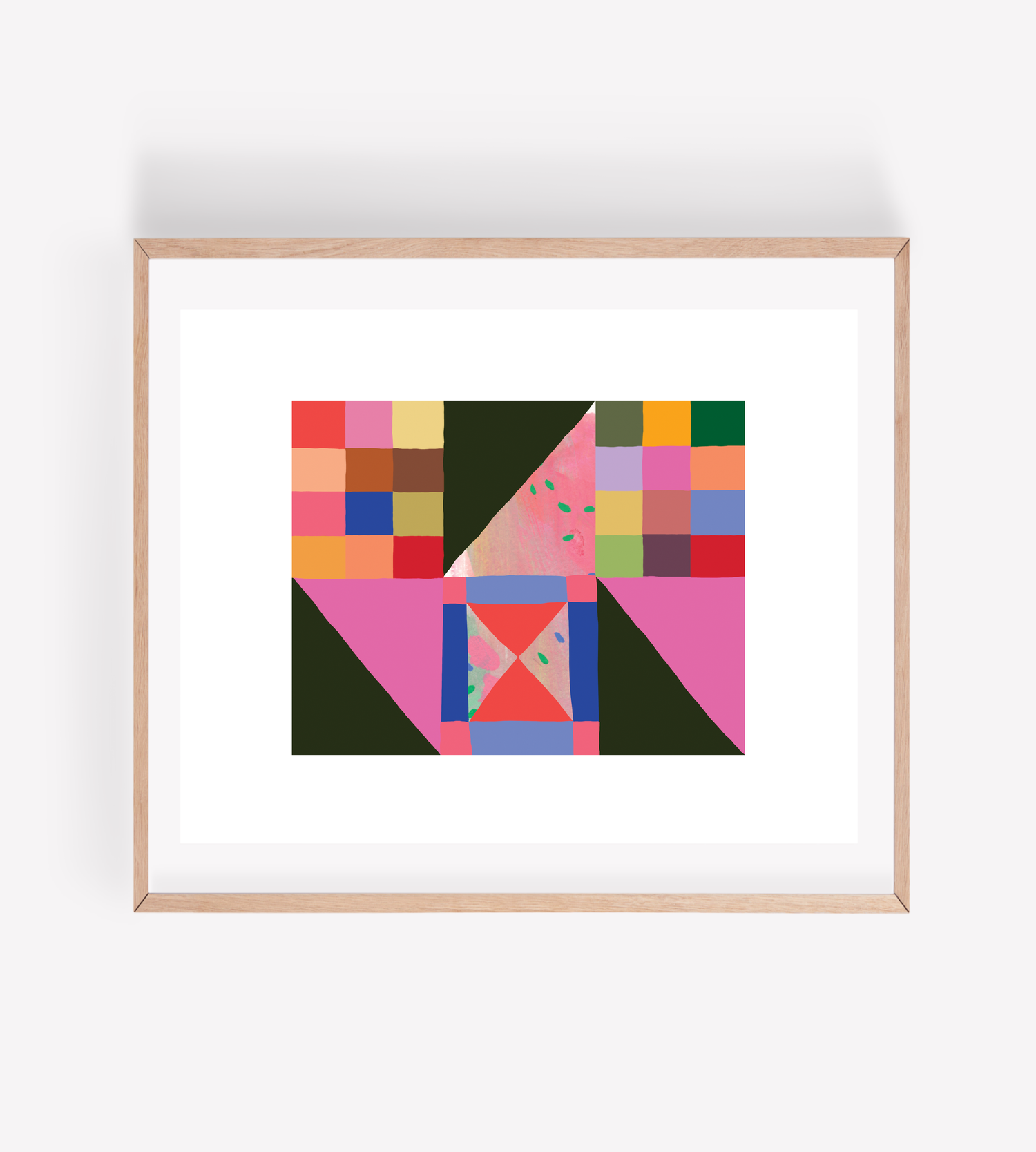 Pink Quilt Art Print: 8x10"