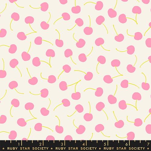 Sugar Cone Cherries || Flamingo || Cotton Quilting Fabric || Half Yard