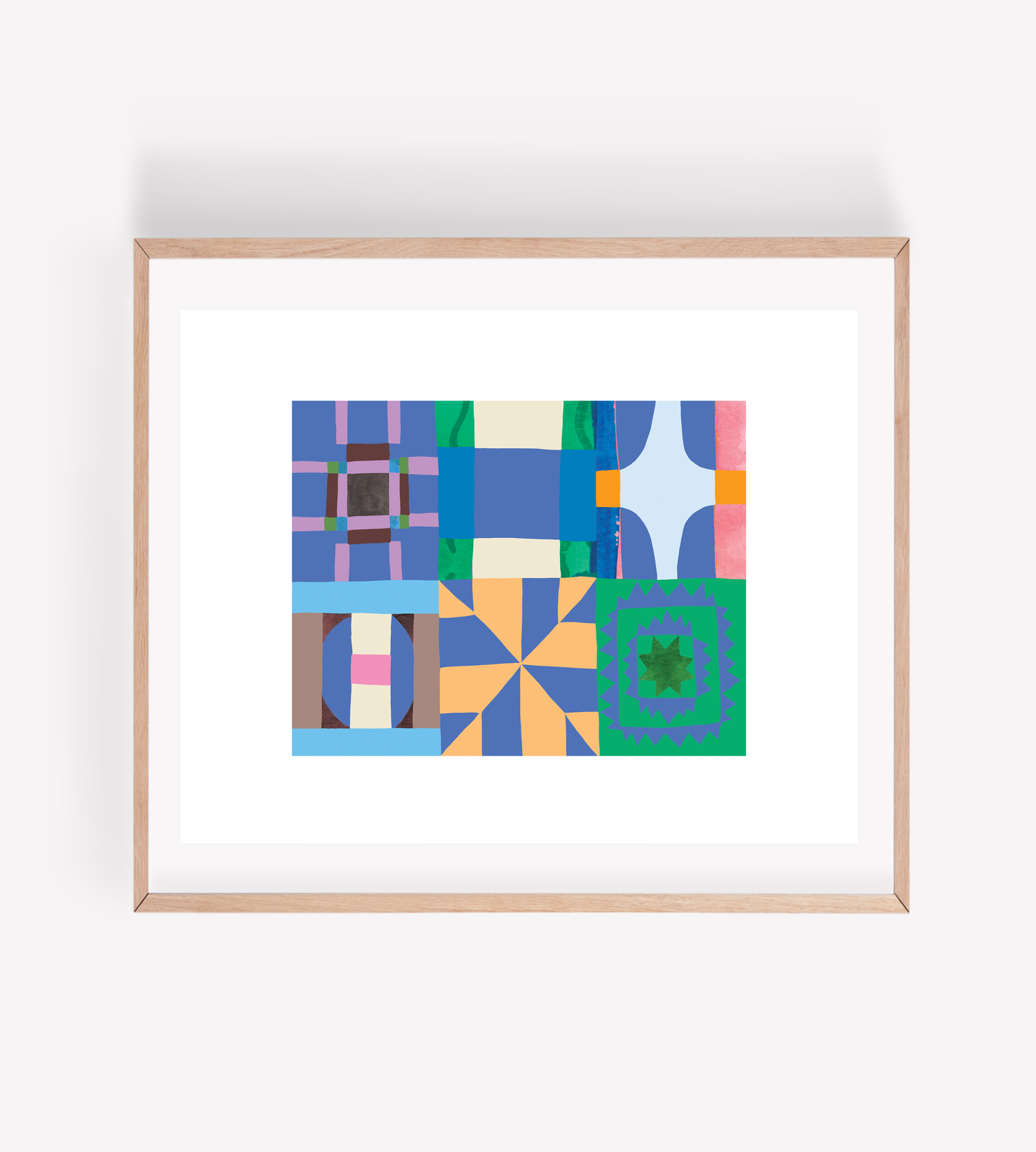 Blue Quilt Art Print: 8x10"