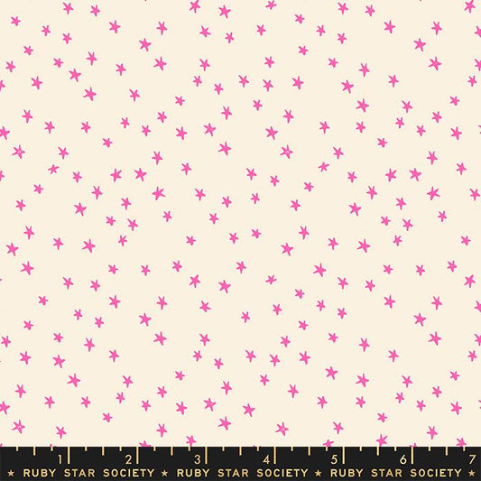 STARRY || Mini Neon Pink || Cotton Quilting Fabric