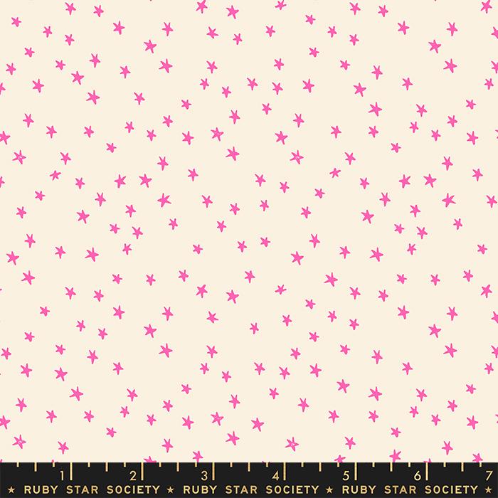 STARRY || Mini Neon Pink || Cotton Quilting Fabric