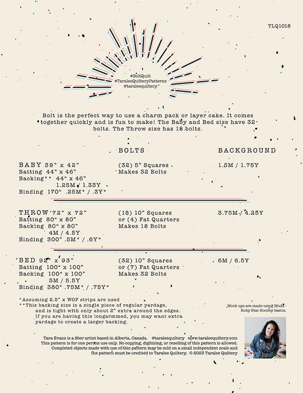 Bolt Quilt Pattern || Taralee Quiltery