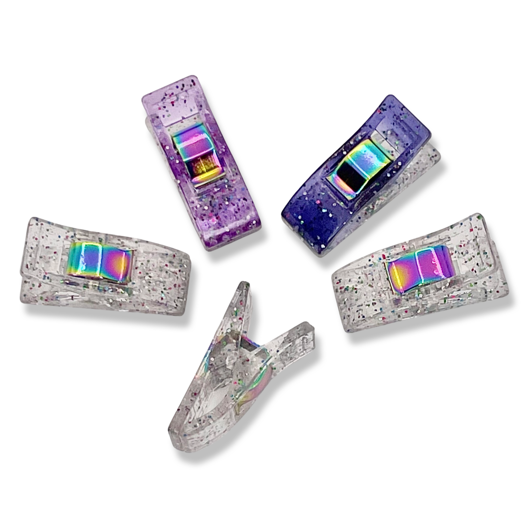 Mixed Purple Glitter Clips - Pack of 25