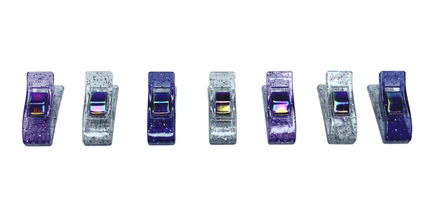 Mixed Purple Glitter Clips - Pack of 25