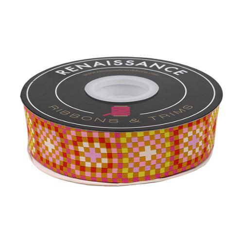 Designer Renaissance Ribbons: Granny Squares 1.5" BTY