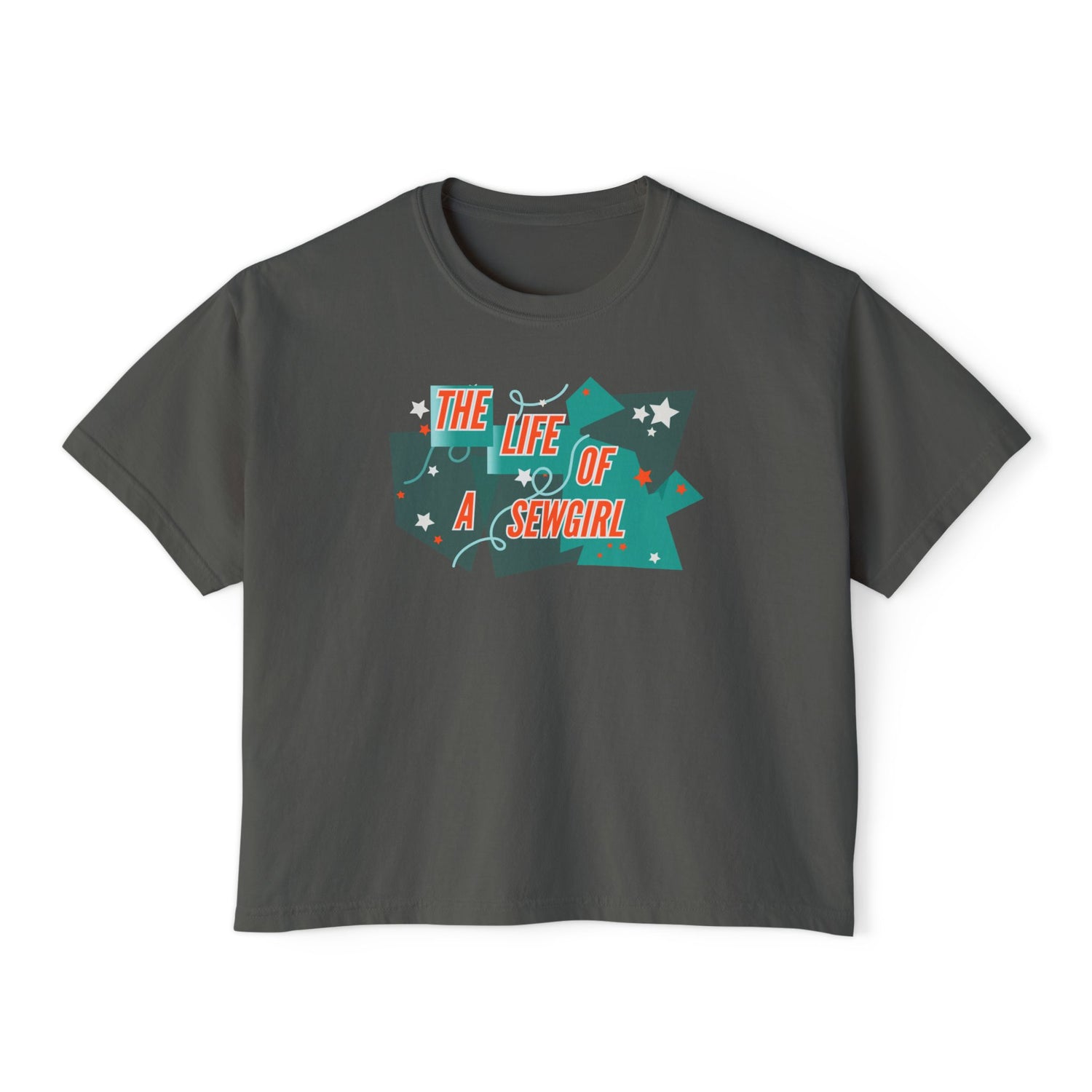 Life of a Sewgirl Women's Boxy Tee, Relaxed Fit T-Shirt for Quilters Pepper