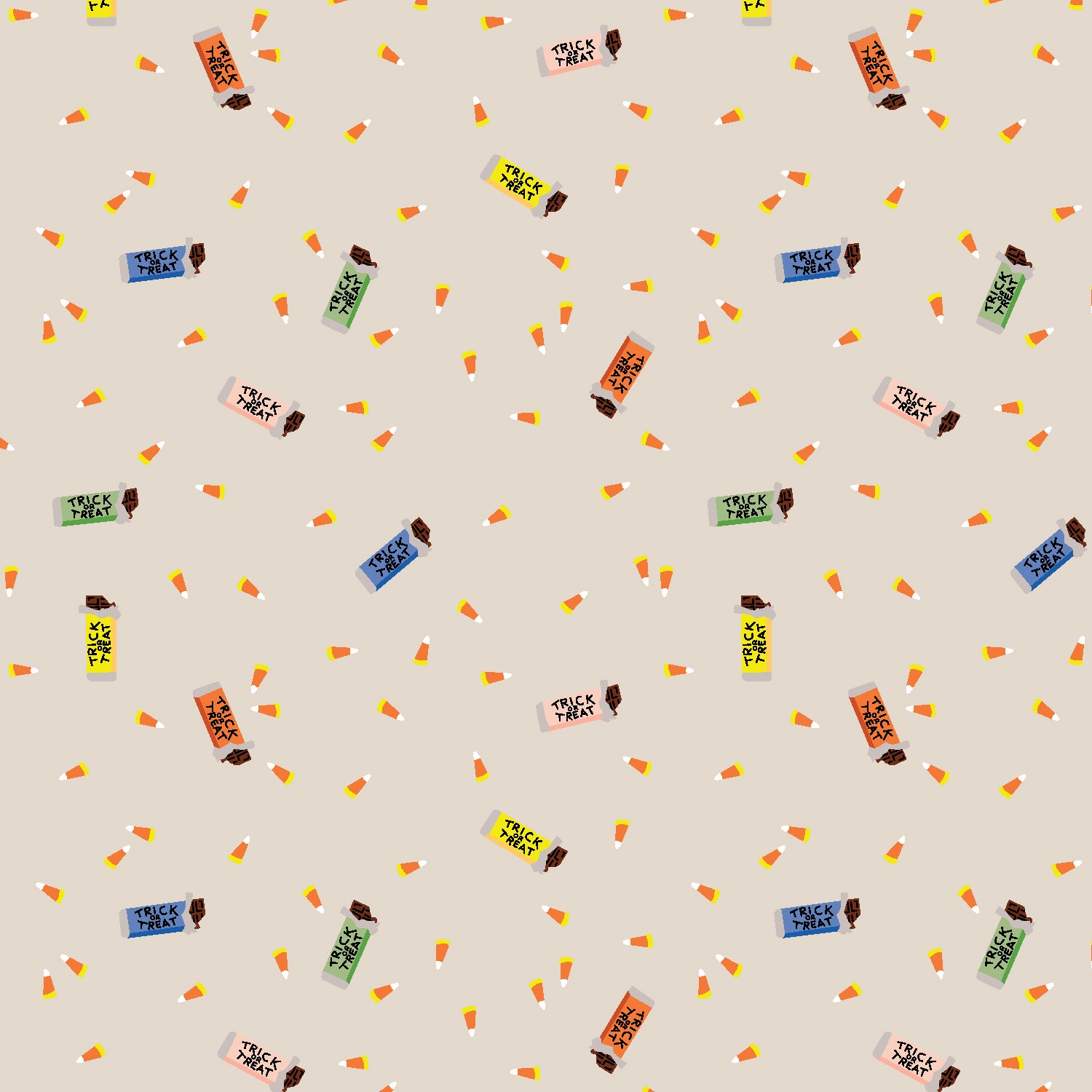 Halloween - Trick or Treat - Linen Fabric Half Yard