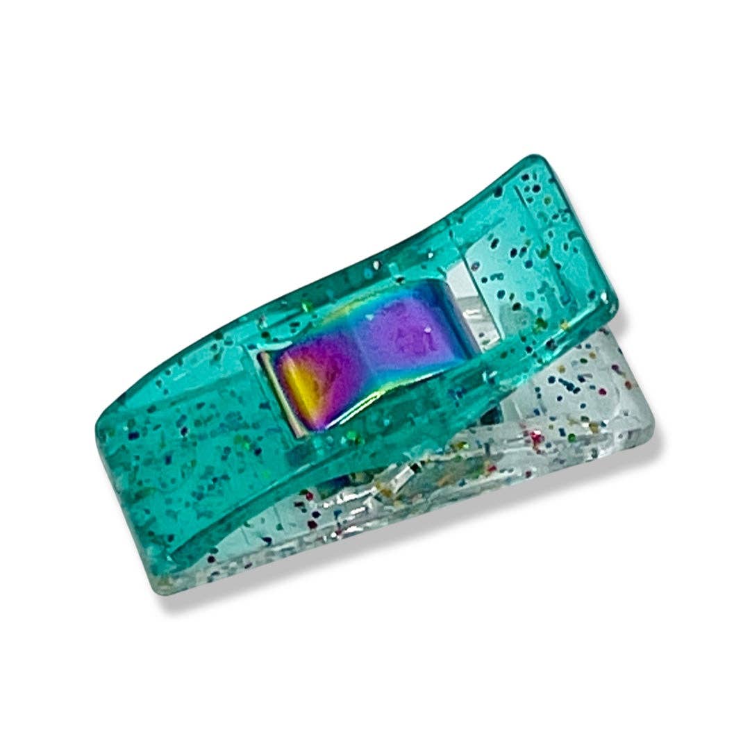 Teal Glitter Clips | Pack of 25