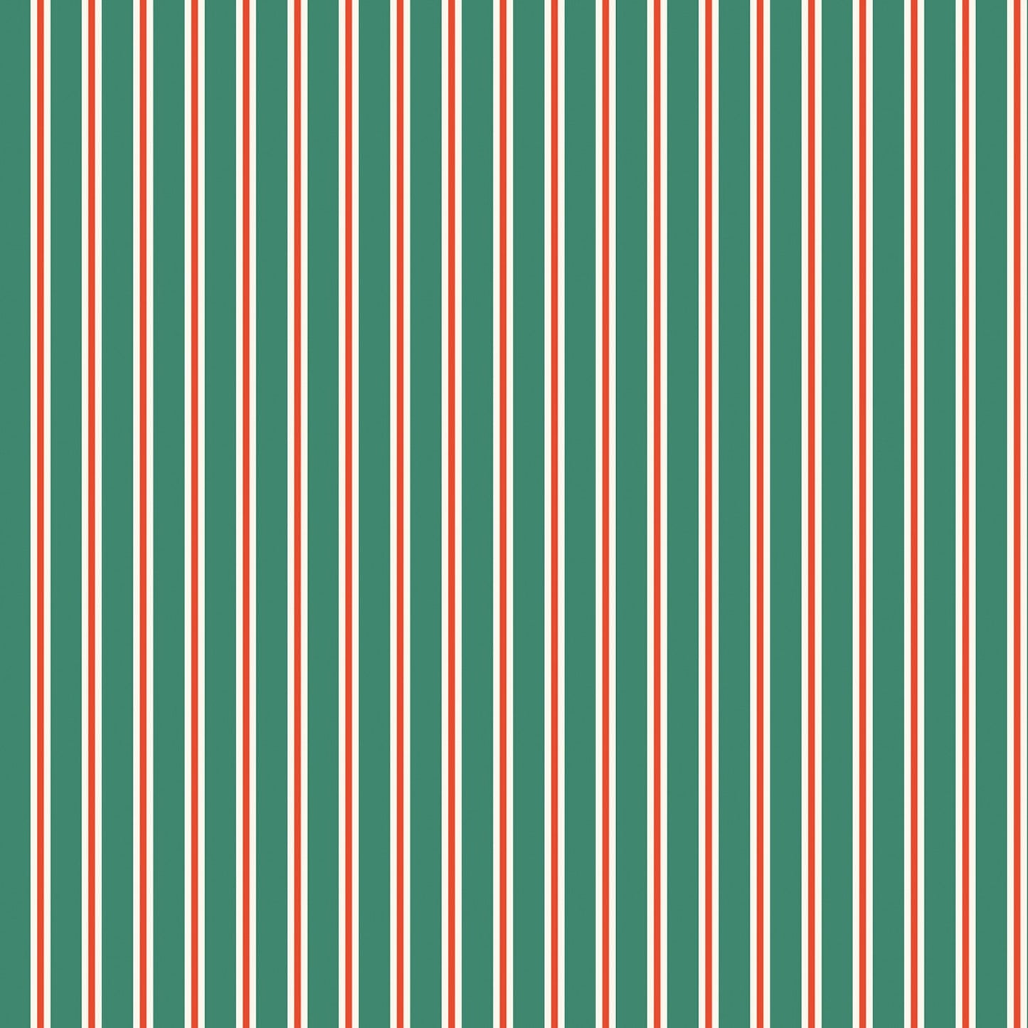 Holiday Cheer Stripes || Green || Cotton Quilting Fabric || Half Yard