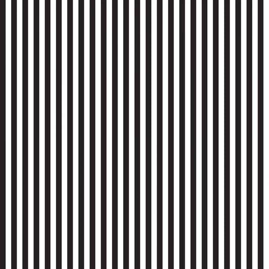 RBD Collection  || Quarter-Inch Stripe Black || Cotton Quilting Fabric