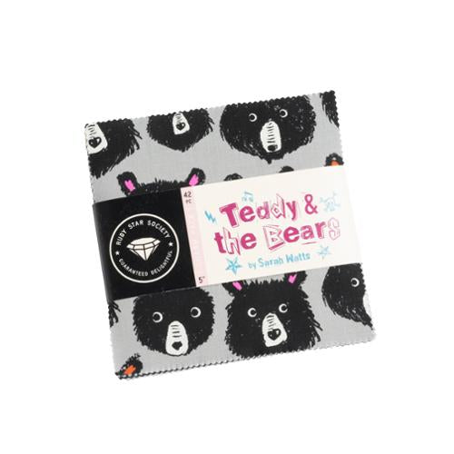 PREORDER TEDDY AND THE BEARS || 42 pc Charm Pack || Cotton Quilting Fabric