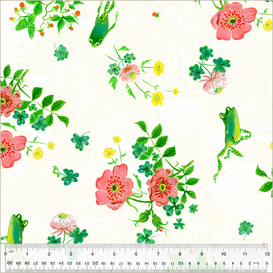 PREORDER Heather Ross by Hand || White Frog Spring || Cotton Quilting Fabric