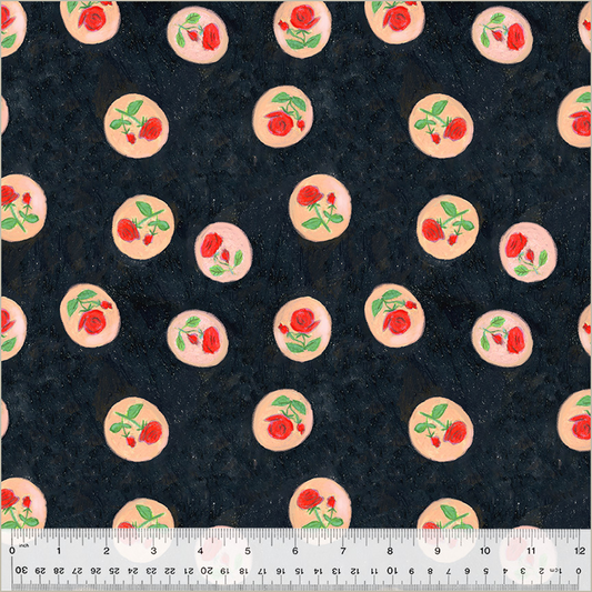 PREORDER Heather Ross by Hand || Night Rose Cameo || Cotton Quilting Fabric