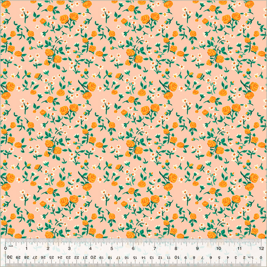 PREORDER Heather Ross by Hand || Blush Mousy Floral || Cotton Quilting Fabric