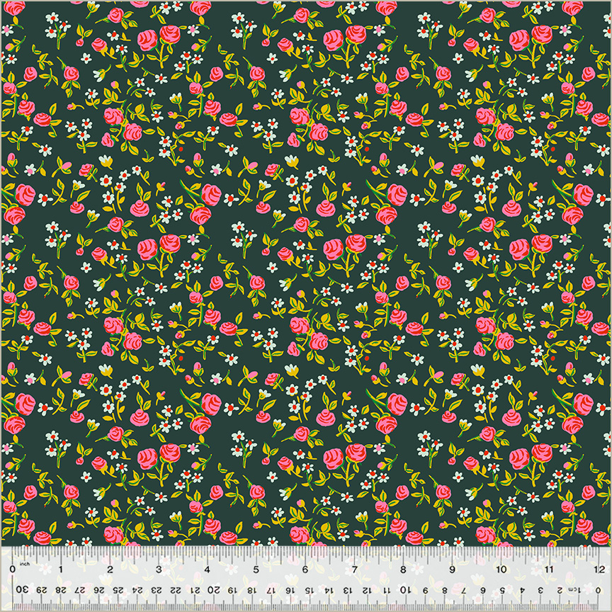 Heather Ross by Hand || Pasture Mousy Floral || Cotton Quilting Fabric