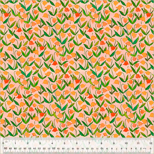 PREORDER Heather Ross by Hand || Salmon Flowerbed || Cotton Quilting Fabric