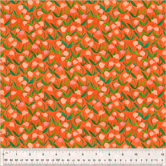 PREORDER Heather Ross by Hand || Coral Flowerbed || Cotton Quilting Fabric
