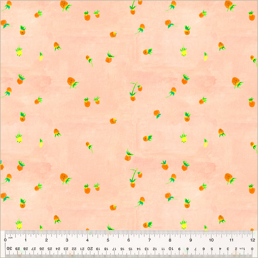 Heather Ross by Hand || Blush Wild Strawberries || Cotton Quilting Fabric