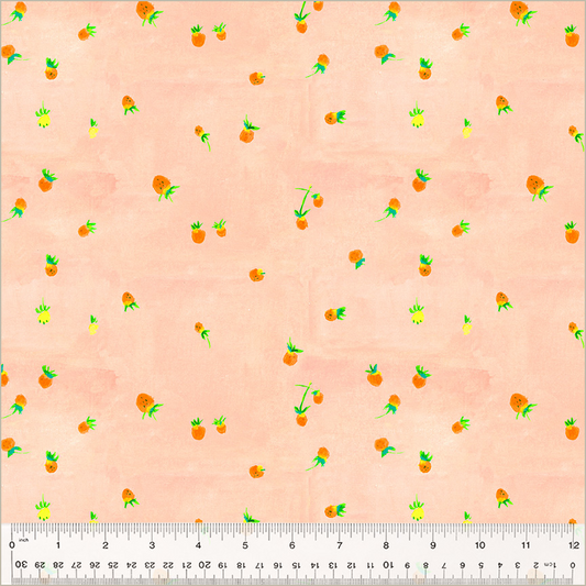 PREORDER Heather Ross by Hand || Blush Wild Strawberries || Cotton Quilting Fabric
