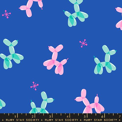 Eye Candy || Balloon Animal Blue Ribbon || Cotton Quilting Fabric