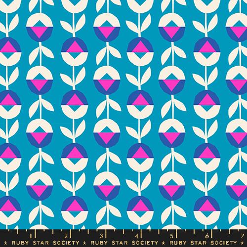 Eye Candy || Flower Chain Cerulean || Cotton Quilting Fabric