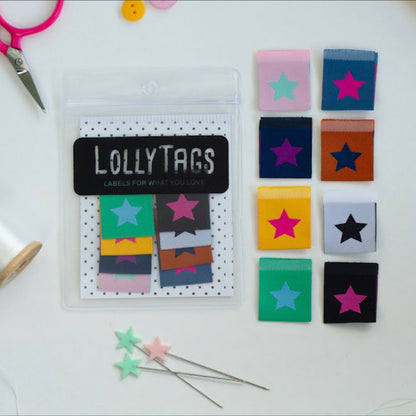 Bright Stars Lolly Tags Labels || Pack of 8 Woven Labels