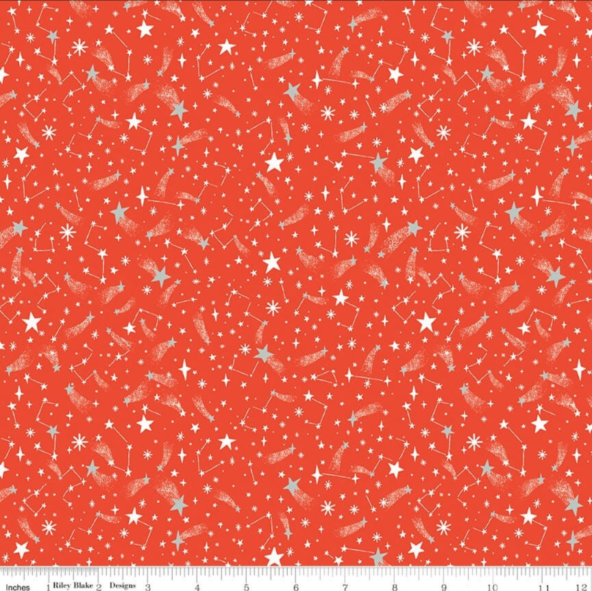 Twas || New Fallen Snow Red || Cotton Quilting Fabric || Half Yard